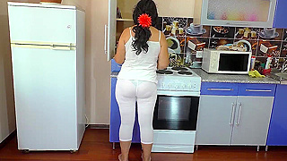 Sizzling Hot Step Son Fucks Busty Mom's Tight Ass and Covers Her Tits in Cum