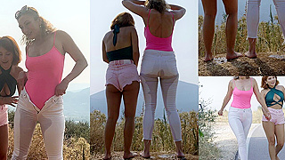 Watching Hot Lesbians Pee on Themselves Overlooking a Perfect Bay