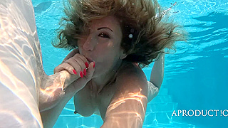 Sexy Step-Mom Julia Craves Underwater Sex with Stepson's Hard Cock and Ass Licking