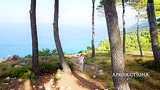 Him Pee on Busty Pixie in Public While Filming Her Wetting Grey Leggings