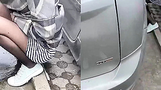 Watching Her Squirt and Piss All Over My Car - A Wild Ride Caught on Cam