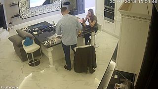 Juvenile couple sex on kitchen
