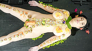 Lucky Stud's Birthday Surprise ☆ Naked Sushi with Busty Chef and Assistant