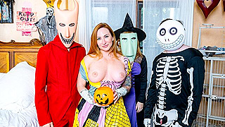 Evil Stepsiblings' Halloween Freeuse Prank on Stepmom
