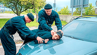 Busty Hijacker Bitch Gets Rough Punishment In Public Car Capture