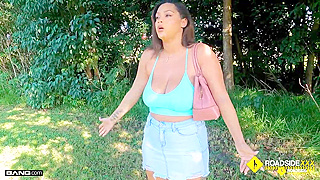 Roadside Sex - Busty Ashlyn Peaks Fucked By A Mechanic In The Woods