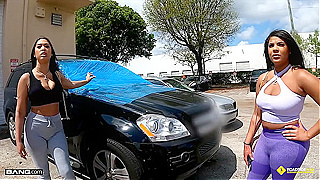 Roadside Sex - Zoey Reyes & Ariel Pure Threesome Their Way Out Of Expensive Car Reparirs