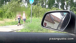 Horny Slut Gets Pissed On In Public In Piss In Public