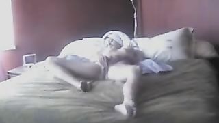 Wife caught watching porn with legs wide masturbating
