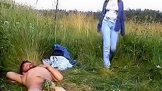 Red haired beauty screwed by hobo