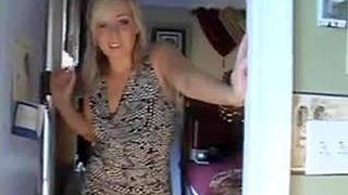 Has to pee in her skirt as plumber fixing bathroom