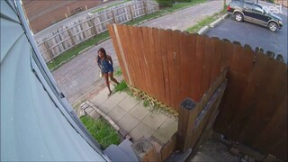 Caught On Camera - Sexy Milf's Desperate Public Piss In Alley