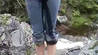 Woman's Piss Desperation Leads To Wet Panties From Running Water Sound