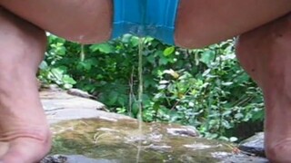 Her Piss Soaking Her Tight Blue Panties In Close-Up