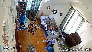 Hidden Cam Captures Horny Teen Masturbating on IP Cam