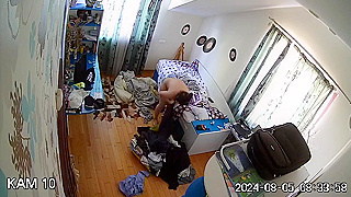 Hidden Cam Captures Teen Getting Dressed and Playing on IP Cam