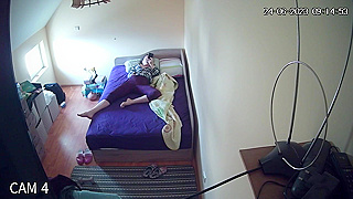 Horny Mom Caught Masturbating on Hidden IP Cam, Sofa Action