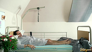 Naughty Teen Seduces Wrinkled Grandpa, Horny Fuck Session In Hospital Room