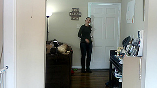 Hypnotized slut with blue eyes got naked and filmed herself like that