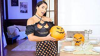 Wild Halloween Bash - Watch Milancheek Tease and Please in a Revealing Dress