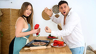 Busty Amalia's Sloppy Kitchen Fail Turns Into Hot Stepson Fuck Fest