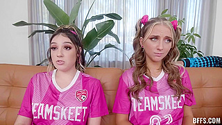 Lucky Coach Fucked Hard By Horny Soccer Sluts After Practice