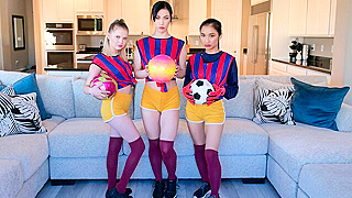 Coach Bobby Bangs Naked Teammates Avery, Coco, And Diana After Soccer Practice