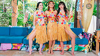 Neighbor Joins Revenge Luau - Wild Group Sex With Hazel And Remi