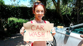 Sexy Bffs Earn Cash With Wild Car Wash Threesome And Steamy Cum-Swapping