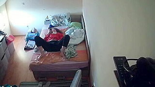 Spy Ipcam Catches German Girl Masturbating In Her Pajamas On Hidden Cam