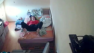 Spy Ipcam Catches German Girl Masturbating In Her Pajamas On Hidden Cam