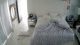 Voyeuristic Spycam Captures Busty Brunette Getting Fucked Hard In Her Bed