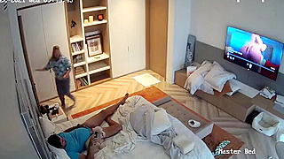 Spy Ipcam Captures Tanned Blonde Wife Passionately Riding Her Husband