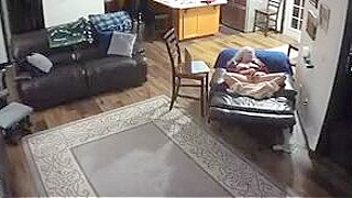 Horny Old Couple Caught Fucking Hard On Couch By Hidden Ipcam