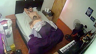 Spy Ipcam Catches Blonde Tattooed Girl Riding Her Boyfriend Hard