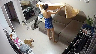 Spy Ipcam Catches Naughty Horny Mom Masturbating To Porn Blissfully