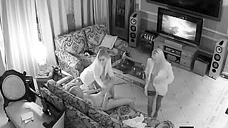 Voyeur Ipcam Reveals Wealthy Russian Stud Banging Three Nubile Teens