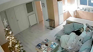 Caught On Hidden Ipcam - European Married Couple's Hot Xmas Fuck Fest