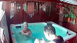 Voyeur Ip Cam Reveals Busty French Blonde Milf Ravaged In Steamy Jacuzzi Tryst