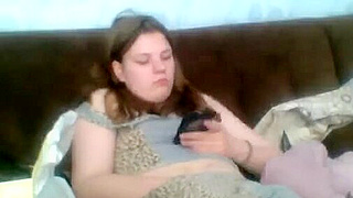 Busty British Babe Gets Off Watching Porn On Her Iphone