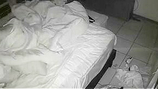 Spy Ipcam Busted Horny Young Hispanic Couple Fucking Hard In Their Bed