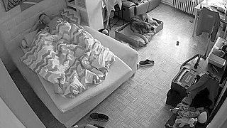 Ipcam Catches Slavic Girl Fucking Her Sleeping, Unsuspecting Husband On Hidden Cam