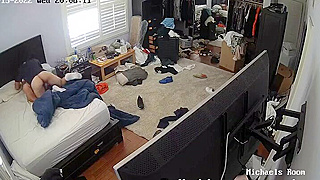 Spy Ipcam Catches Naughty Stepbrother Sneaking In And Fucking His Sleeping Stepsister