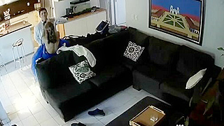 Spy Ipcam Captures French Newlyweds Fucking Wildly In Their Living Room