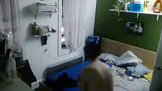 Hidden Spy Ipcam Catches Skinny German Girl Masturbating To Porn