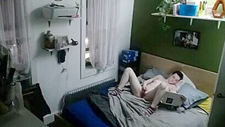 Hidden Spy Ipcam Catches Skinny German Girl Masturbating To Porn