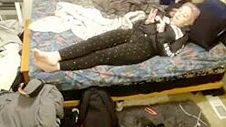 Spy Ipcam Catches Horny Chubby White Girl Masturbating To Porn