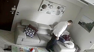 Caught On Hidden Ipcam ☆ Young Italian Parents' Wild Living Room Fuck