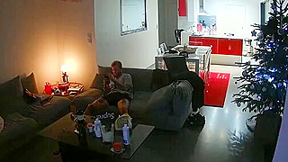 American Skinny Couple Caught Fucking Hard On The Couch By Hidden Spy Ipcam