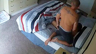 Spying On A Naughty British Couple Fucking Wildly On Hidden Ipcam
